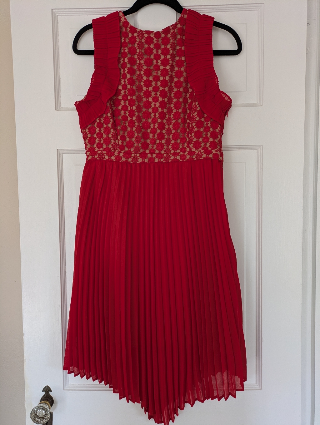 Foxiedox Nealea Red Pleated Fit And Flare Dress M